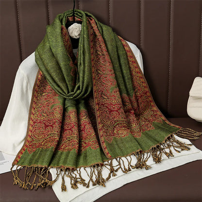Paisley Print Cashmere Pashmina Shawl for Women – Warm Winter Wrap