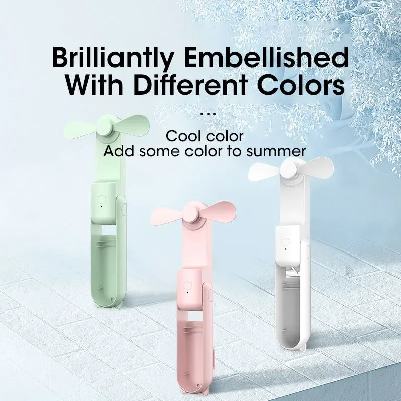 Mini Portable Handheld Fan – USB Rechargeable, Foldable & Quiet