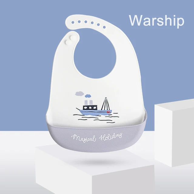 Silicone Baby Bib with Food Catcher – Waterproof & Soft