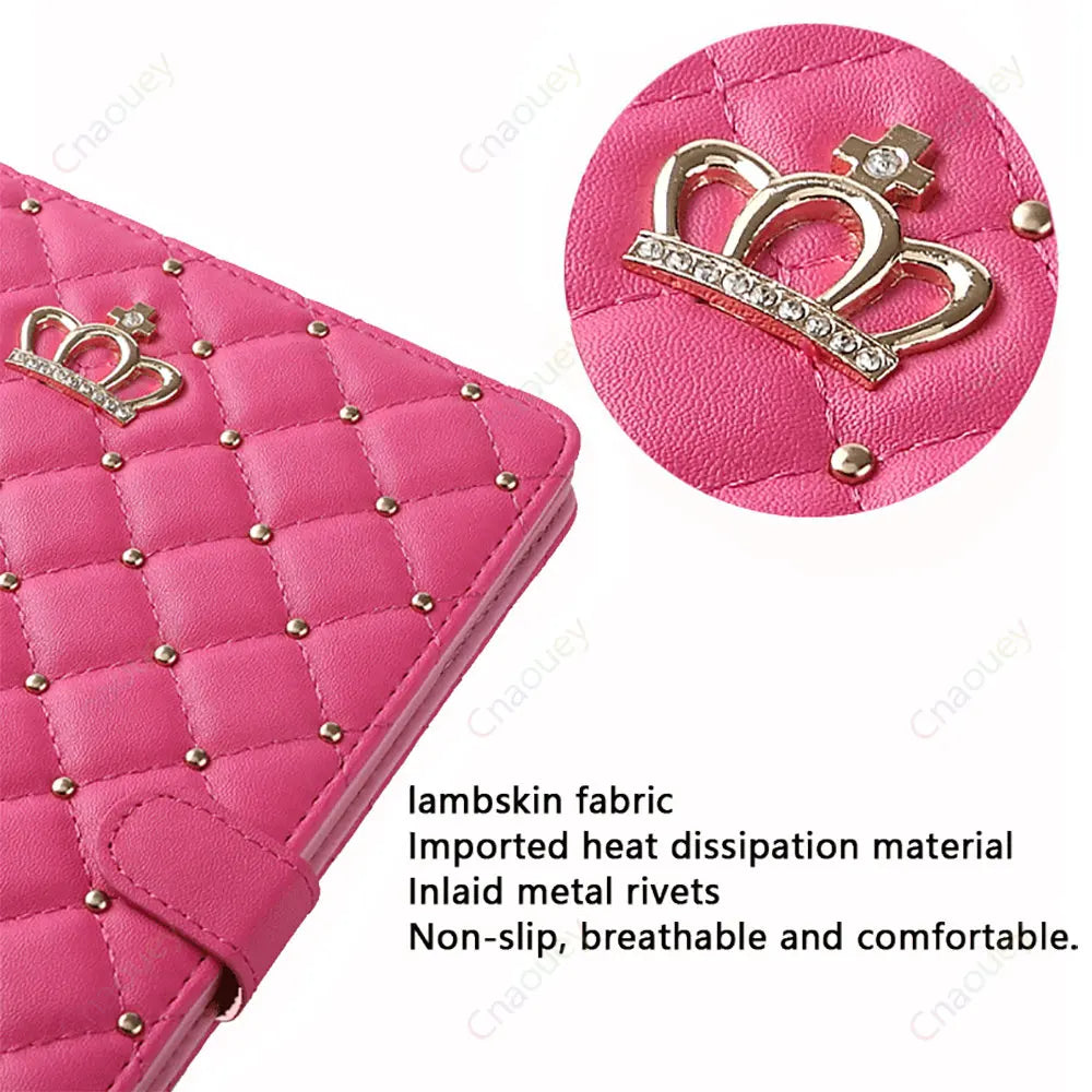 iPad Case Lambskin Smart Stand Cover for All iPad Models