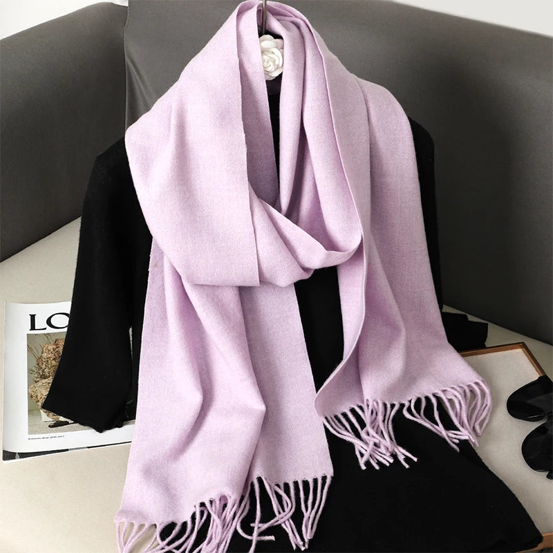 Cashmere-Feel Winter Scarf – Women's Long Warm Pashmina Shawl & Wrap