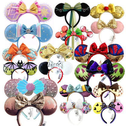 Disney Minnie Mouse Ears Headband – Sequin Bow Princess & Villain Styles