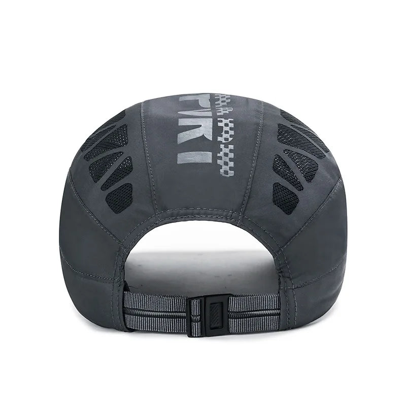 Quick Dry Mesh Flat Cap – Breathable Sports Baseball Hat