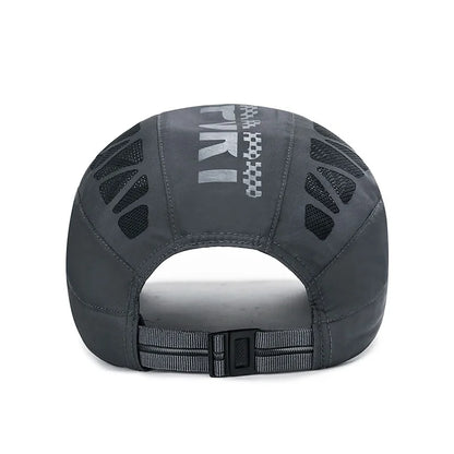 Quick Dry Mesh Flat Cap – Breathable Sports Baseball Hat