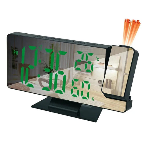 LED Projection Alarm Clock with Temperature & Humidity Display