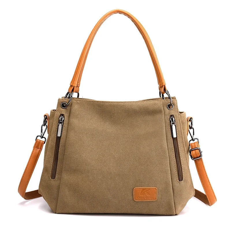 Canvas Shoulder Bag Women Large Capacity Crossbody Handbag