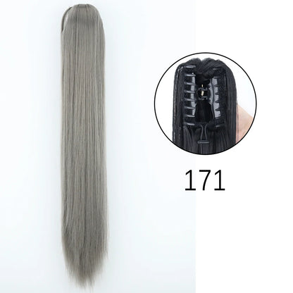 Claw Clip Ponytail Hair Extension 24 Inch Wavy Synthetic Heat Resistant