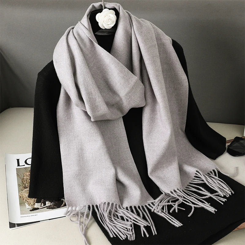 Cashmere-Feel Winter Scarf – Women's Long Warm Pashmina Shawl & Wrap