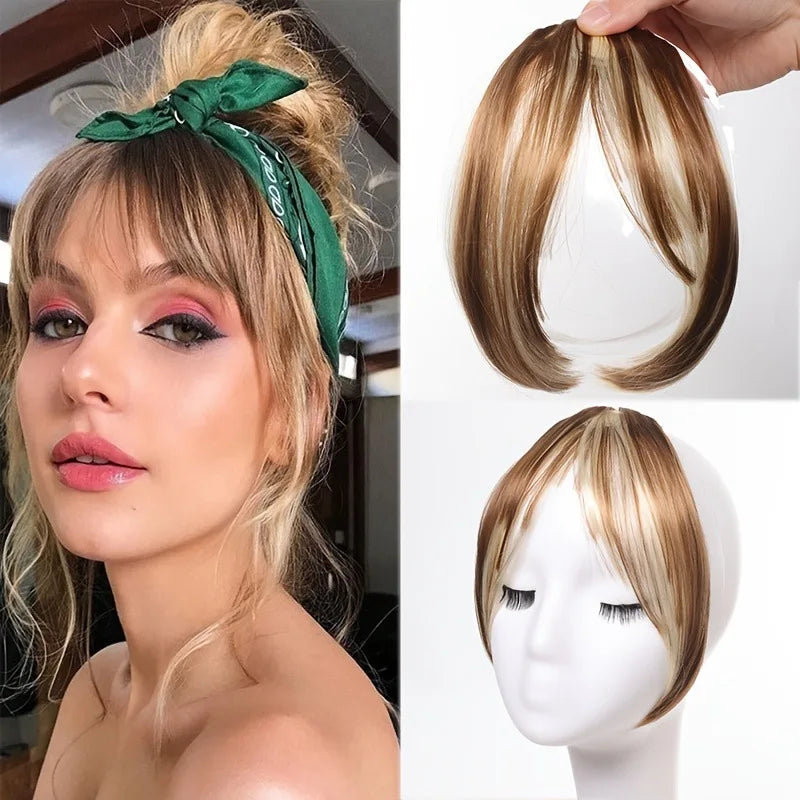 Clip-In Bangs Hair Extension – Natural Seamless Middle Part Fringe