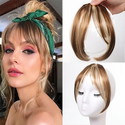 Clip-In Bangs Hair Extension – Natural Seamless Middle Part Fringe