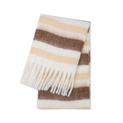 Women's Thick Winter Scarf – Colorblock Cashmere Shawl Wrap