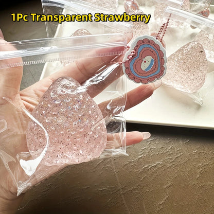 Squishy Strawberry Squeeze Toy – Soft Stress Relief Fidget Toy for Kids