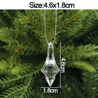 Crystal Acrylic Christmas Tree Hanging Ornaments – 5-Pack