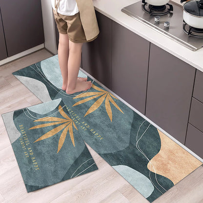 Non-Slip Kitchen Mat Set – Crystal Velvet Absorbent Rugs for Kitchen & Bathroom