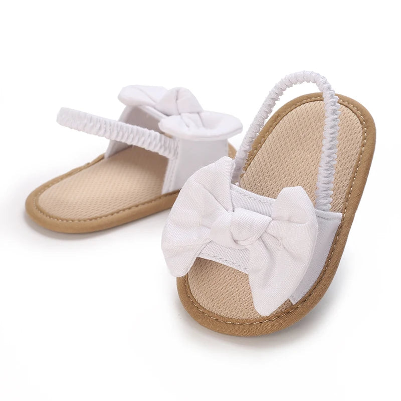 Baby Girl Bow Sandals Non-Slip Soft Sole Summer First Walker Shoes
