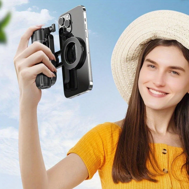 Magnetic Selfie Stick P15mini-C – USB-C Rechargeable, 360° Rotation & Wireless Remote