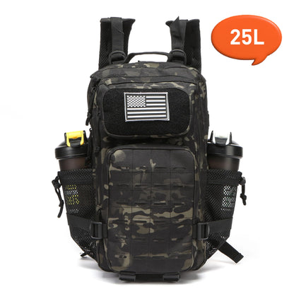 Tactical Backpack 25L/50L MOLLE Military Rucksack with 2 Bottle Holders for Hiking & Outdoor