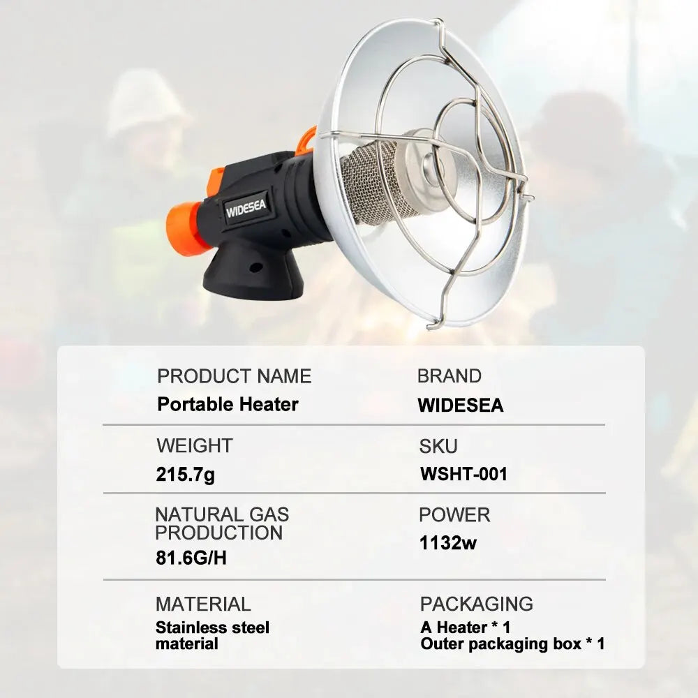 Widesea Portable Camping Gas Heater – Stainless Steel Outdoor Burner