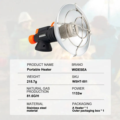 Widesea Portable Camping Gas Heater – Stainless Steel Outdoor Burner
