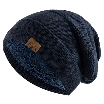 Fur Lined Slouchy Knit Beanie – Unisex Winter Hat