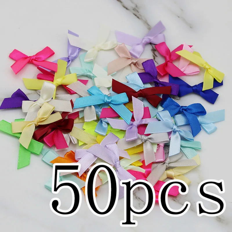 Satin Ribbon Bows 50pcs for DIY Crafts & Gift Wrapping