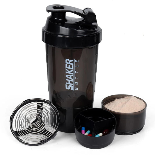 3 Layer Protein Shaker Bottle with Powder Storage