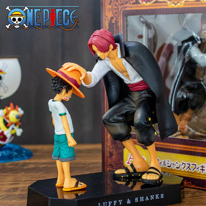 18CM One Piece Shanks Luffy Ace Sabo Sanji Zoro Action Figure
