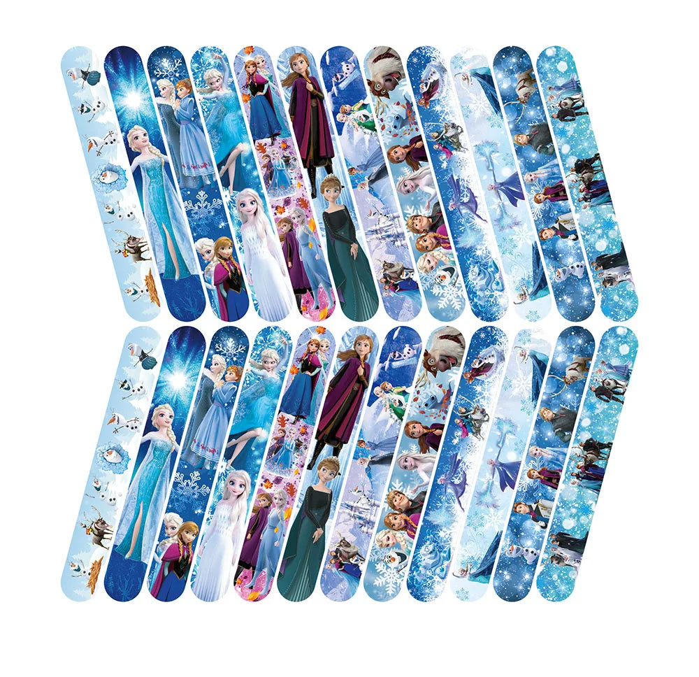 Frozen Slap Bracelets 12-Pack – Kids Party Favors, Snap Bands