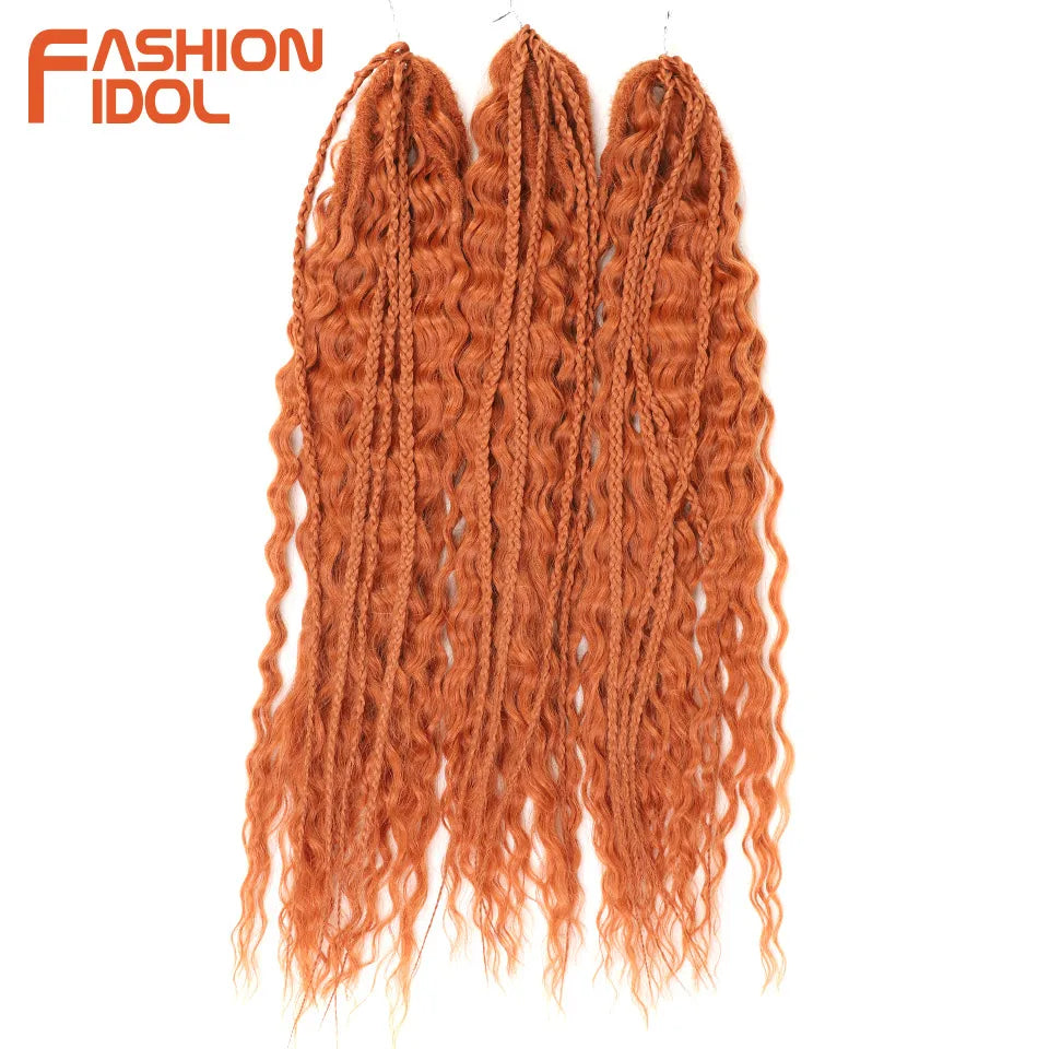 24 Inch Water Wave Crochet Braiding Hair – Synthetic Twist Curly Ombre Extensions