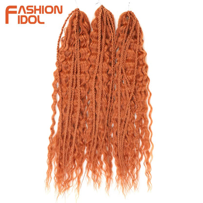 24 Inch Water Wave Crochet Braiding Hair – Synthetic Twist Curly Ombre Extensions