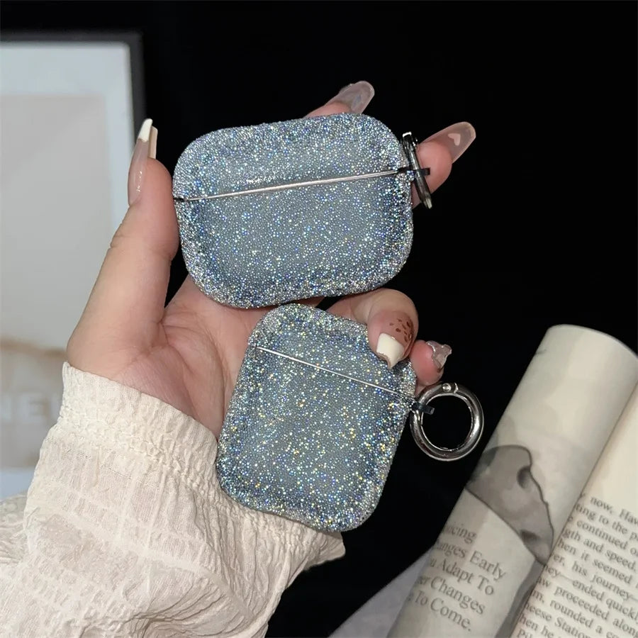 Glitter Rhinestone AirPods Case with Keychain Ring