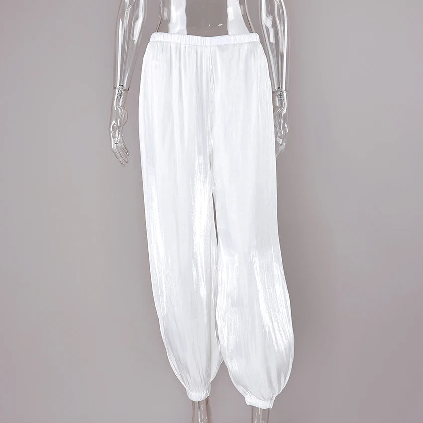 Elegant Pleated Bloomers Trousers – Loose Crepe Pants