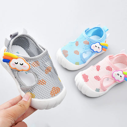 Baby Mesh Breathable Walking Shoes – Cartoon Non-Slip Toddler Sneakers