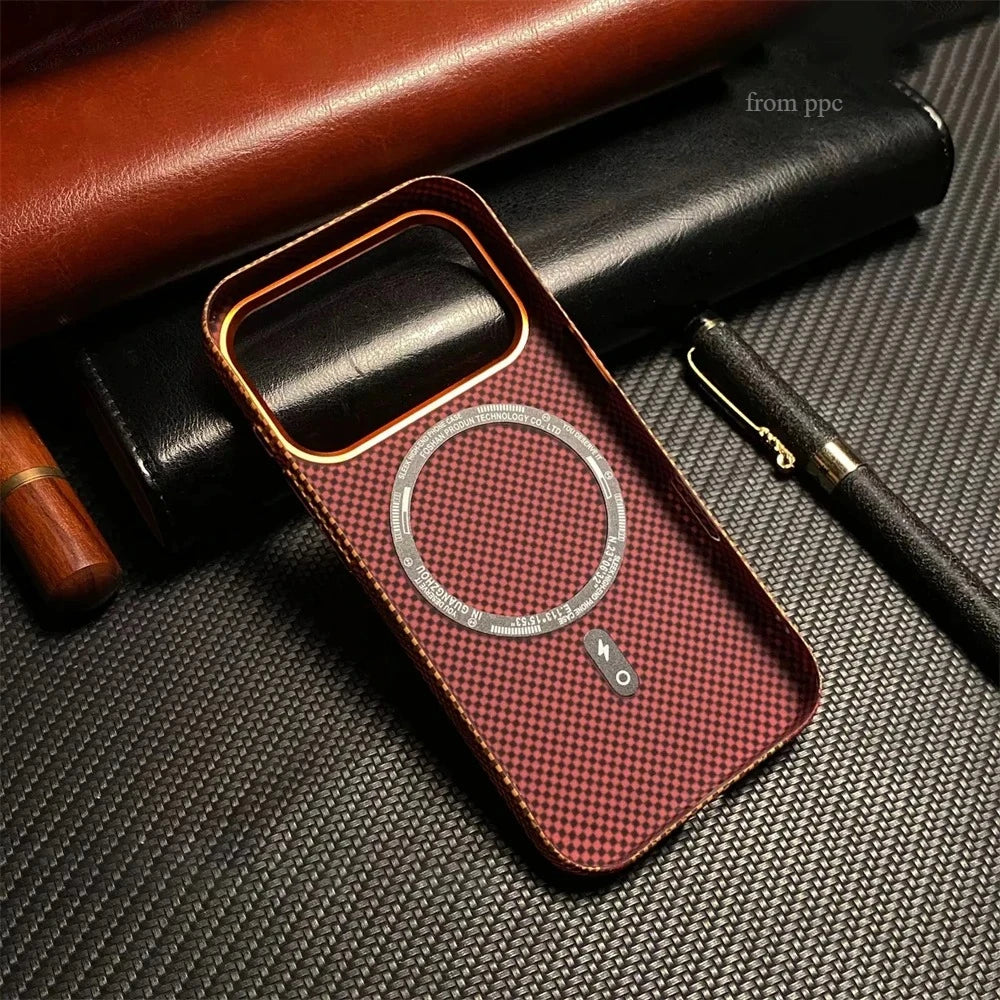 Magsafe Carbon Fiber Texture iPhone Case