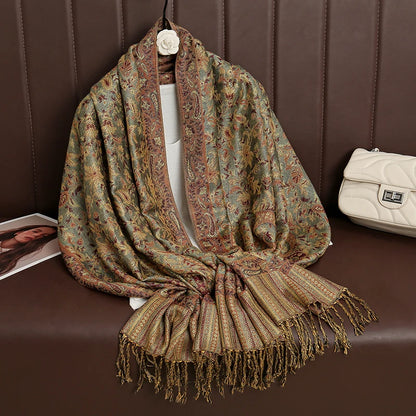 Paisley Print Cashmere Pashmina Shawl for Women – Warm Winter Wrap