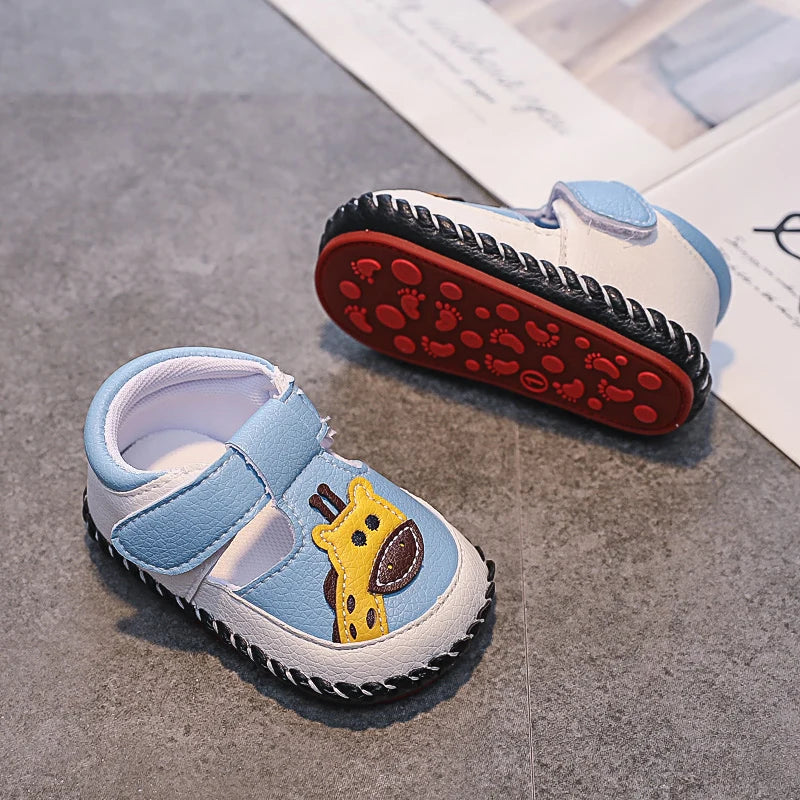 Cartoon Giraffe Baby Walking Shoes – Soft Sole for Boys & Girls