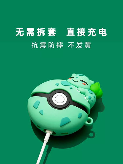 Cute Cartoon Pokeball AirPods Case – Silicone Cover for AirPods 1/2/3/4 & Pro