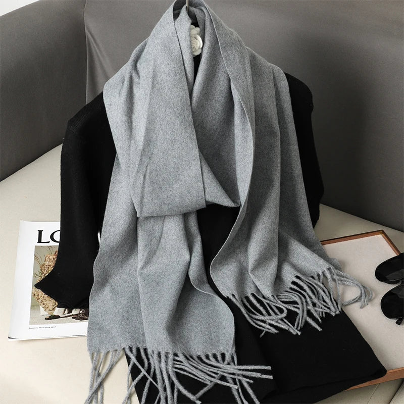Cashmere-Feel Winter Scarf – Women's Long Warm Pashmina Shawl & Wrap