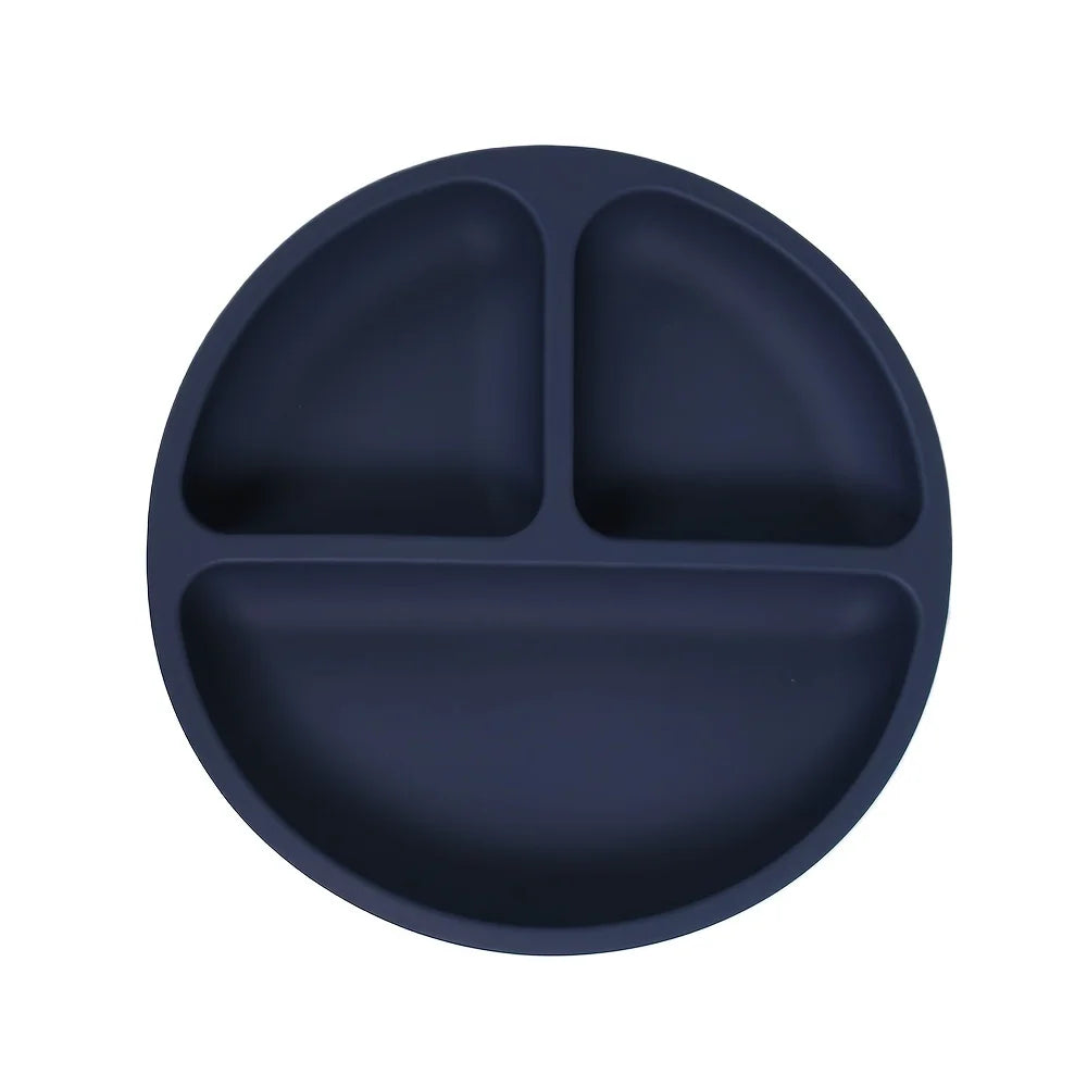 Silicone Baby Suction Plate – Divided Sections with Lid