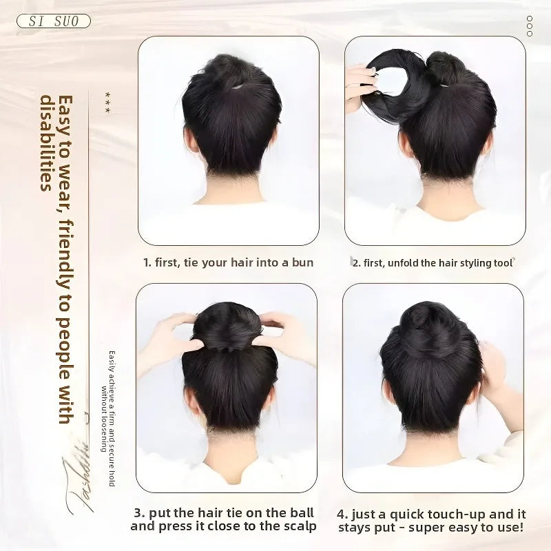 Synthetic Hair Bun Clip Bird's Nest Updo Hairpiece