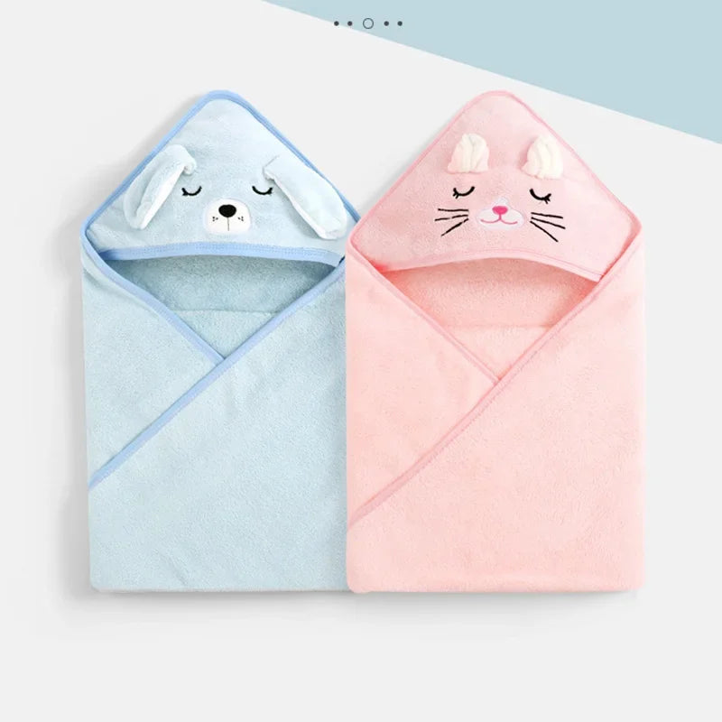 Baby Hooded Bath Towel – Soft Cartoon Animal Bathrobe for Newborns & Toddlers