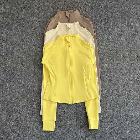 Women's Athletic Running Jacket – Slim Fit Zip-Up Sports Coat