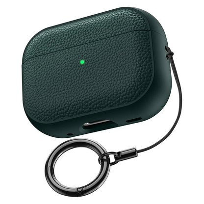 AirPods Case Leather Pattern TPU Cover with Keychain