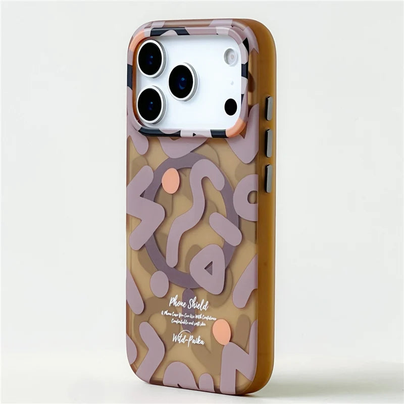 Trendy Graffiti Pattern for Magsafe Wireless Charge iPhone Case