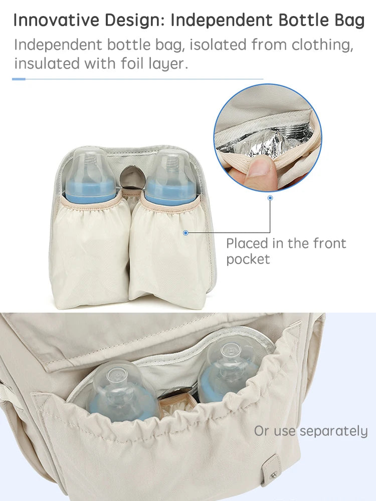 Diaper Bag Backpack with Stroller Hooks – Waterproof Maternity Travel Bag