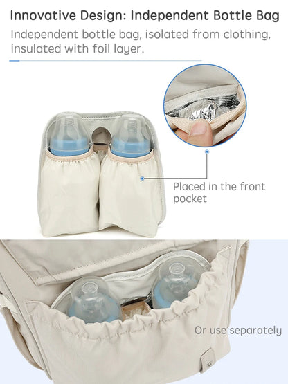 Diaper Bag Backpack with Stroller Hooks – Waterproof Maternity Travel Bag