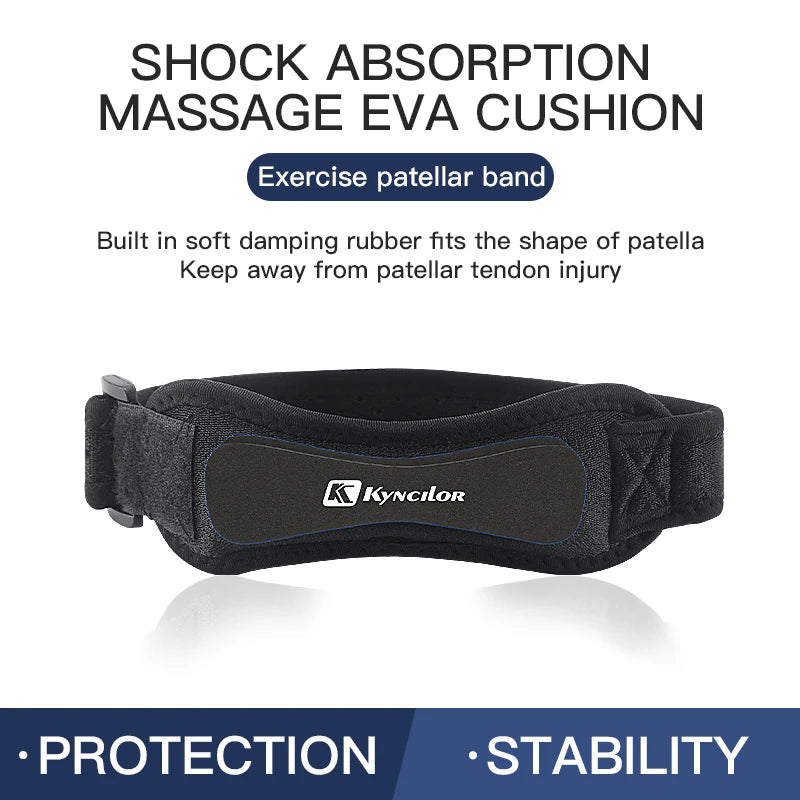 Patella Knee Strap Adjustable Silicone Tendon Support Band for Running Sports