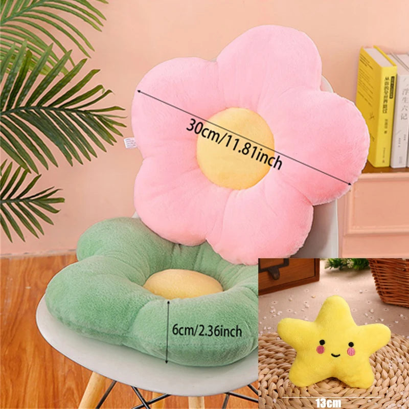 Flower Shaped Plush Cushion – Cute Stuffed Pillow for Bedroom Decor