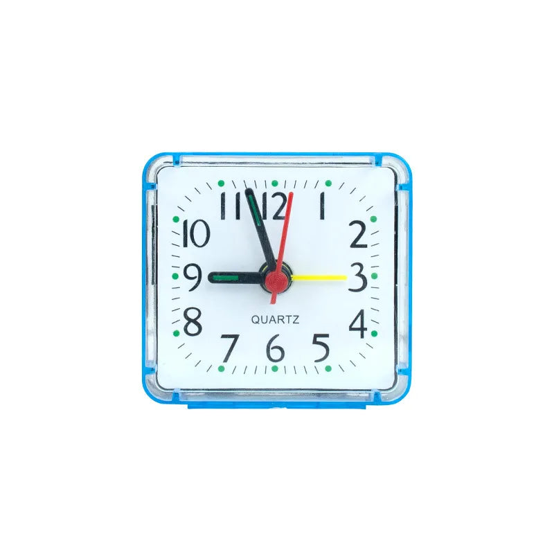 Square Alarm Clock – Compact Quartz Desk Clock for Kids, Students & Travel