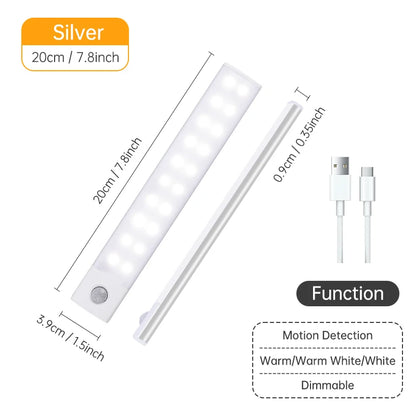 USB Rechargeable Motion Sensor LED Light – Cabinet & Wardrobe